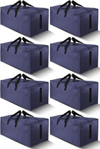 HOMESURE 8 Pack Large Strong Moving Bags with Zippers & Carrying Handles - Water-Resistant - Heavy Duty Storage Tote for Spac