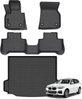 Auxko All Weather Floor Mats Cargo Mat Fit for BMW X3 2018-2024 TPE Liners Accessories for BMW X3 30i M40i X3M Car Mats (Not for X3 30e) Black
