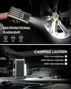 Solar Power Bank 44400 mWH, 45W Fast Charging with 4 Built-in Cables & Car Battery Jumper Starter Portable, 12V Battery