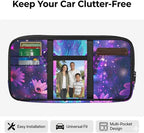 Butterfly Print Car Sun Visor Bag Auto Interior Accessories Pocket Organizer with Zipper 11.81 x 5.9 Inch Storage Pouch Holder for Pen,Driving License etc