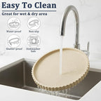 HighHerz Silicone Bathroom Countertop and Vanity Tray, Round Silicone Bathroom Tray, Modern Bathroom Decor, Coffee Table Deco
