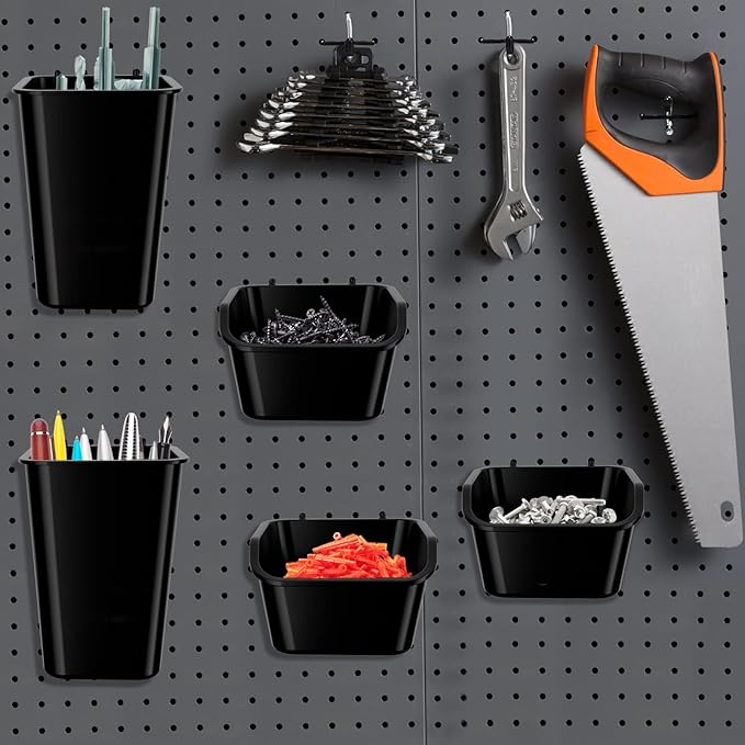 248PCS Pegboard Accessories Organizer Kit,1/8 and 1/4 inch Pegboard Hooks Assortment, Pegboard Bins, Metal Hooks for Hanging 