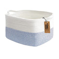 COMFY-HOMI Cotton Rope Woven Basket with Handles for shelf，Toy, Book, Cloth Storage Basket for Organizing-13.5"X11"X9.5" Stor