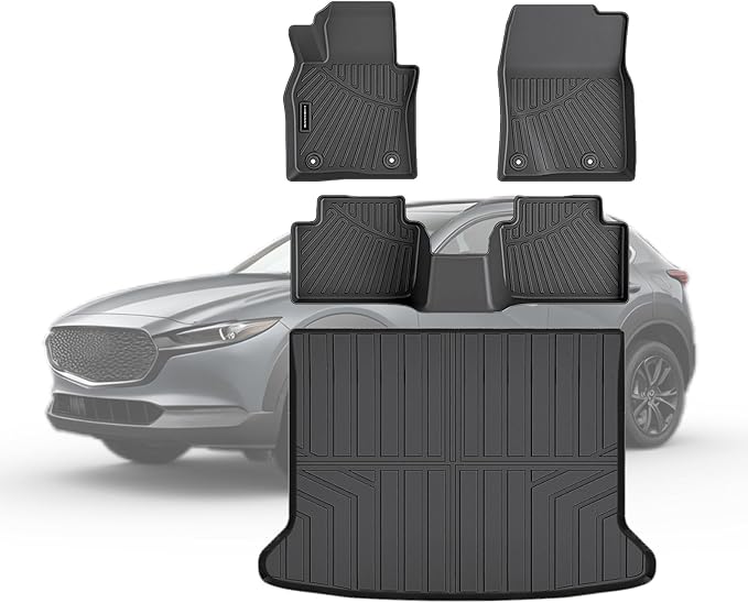 TPE Floor Mats for 2019-2026 Mazda CX30(0nly fit Hatchback) All Weather Car Floor Liners Fit 2019-2026 Mazda CX30 Accessories Black