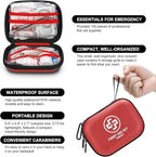 Mini First Aid Kit - 150 Piece Small Waterproof Hard Shell Medical Kit for Home, Car, Travel, Camping, Truck, Hiking, Sports,