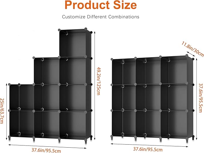 HOMIDEC Closet Organizers and Storage, 9 Cube Storage Organizer, Portable Closet Organizer Cubes Shelves for Clothes, Bedroom