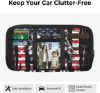Wolf American Flag Car Sun Visor Storage Bag,Truck Visor Organizer Card Sleeve Pocket Document Holder for Registration, Driving Licens