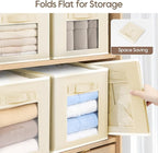 Homsorout Foldable Storage Cubes - Cubby Storage Organizer with Window, Decorative Baskets for Organizing, Fabric Bins for Cl