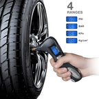 Digital Tire Pressure Gauge 150 PSI – 5-in-1 Emergency Tool for Cars, Trucks & Bikes – Includes Seatbelt Cutter, Window Breaker, LED Flashlight & Red Safety Light - 1 Pack