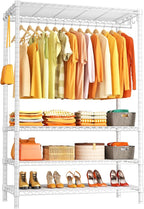Ulif H4 Plus Garment Rack, 4-Tier Portable Clothes and Clothing Rack for Bedroom and Cloakroom, Closet Storage and Organizer 