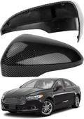 Driver Side Mirror Cover Replacement for Ford Fusion 2013 2014 2015 2016 2017 2018 2019 2020 2021 2022 - Left Side Mirror Covers, Rear View Mirror Cap Accessories Carbon Fibre, With Lamp