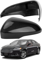Driver Side Mirror Cover Replacement for Ford Fusion 2013 2014 2015 2016 2017 2018 2019 2020 2021 2022 - Left Side Mirror Covers, Rear View Mirror Cap Accessories Carbon Fibre, With Lamp