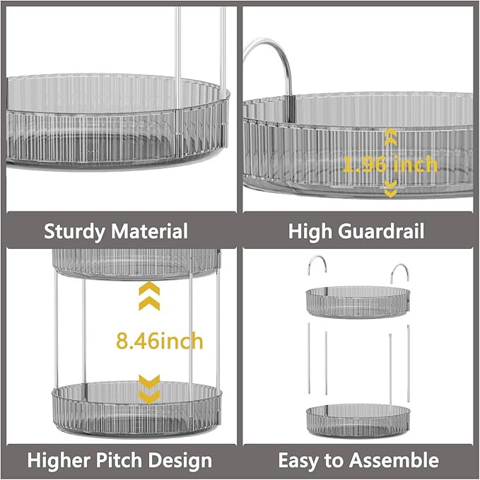 Asayuee 360 Rotating Makeup Organizer,3 Tier Large Capacity Make Up Organizers and Storage,Makeup Organizer for Bathroom,Cosm