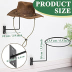 TiciKim Pack of 4 Metal Hat Holder Wall Mounted Cowboy Hat Rack Hat Hanger for Wall Display, Cowboy Hat Holder Organizer Mult