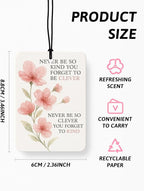 Boho Pink Floral Inspirational Car Air Freshener 4 Pcs, Preppy Girly Motivational Quotes Hanging Air Freshener for Cars Close