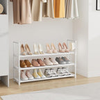 VILICK Shoe Rack for Closet Shoe Organizer Space Saver Storage for 12-15 Pair Shoe Shelf with Hook Free Standing 3 Tier Shoe 