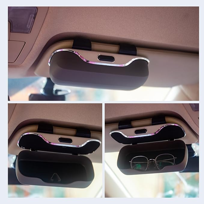 Evankin Universal Car Accessories Car Sun Visor Glasses Holder,Car Sun Visor Organizer Sunglasses Holder Clip On Sun Visor Secure Clip for Sunglasses