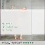 Frosted Window Privacy Film Glass Window Film Sun Blocking, Static Clings Removable Frosting Bathroom Door Window Covering, White,35.4 Inch x 78.74 Inch