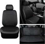Universal Deluxe Pu Luxury Vinyl Faux Leather Car Seat Covers Full Set, Airbag Compatible, Breathable, Fit for Cars, Trucks, 