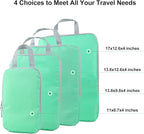 COVAX 4 Set Compression Packing Cubes, Travel Luggage Organizers and Storage Packing Cubes (Green)