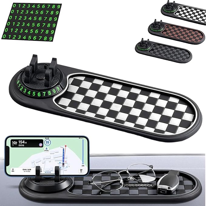 Multi-Functional Support Anti-Slip Pad, 360° Rotatable Multifunction Car Anti Slip Mat Phone Holder, Anti Slip Car Dash Grip 