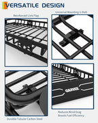 GarveeLife 84 in x 39 in Roof Rack Basket, 200 LBS Capacity Rooftop Cargo Carrier Basket with Extension Luggage Rack Heavy Duty for SUVs, Trucks, Vehicles