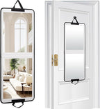 LPHUMEX White Portable Full Length Mirror for Dance Bag, 33x13 Inch Portable Folding Body Mirror for Wedding Golf Swing Worko