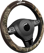 Mossy Oak Camo Steering Wheel Cover, Durable Grip Car Steering Cover, Universal Fit 14.5"–15.5" - Made with Premium Brown PVC