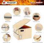 TOMKID Fireproof Document Box, Fire Proof Safe Box for Home Document Organizer with Lock, Fire Office Storage Cabinet for Han