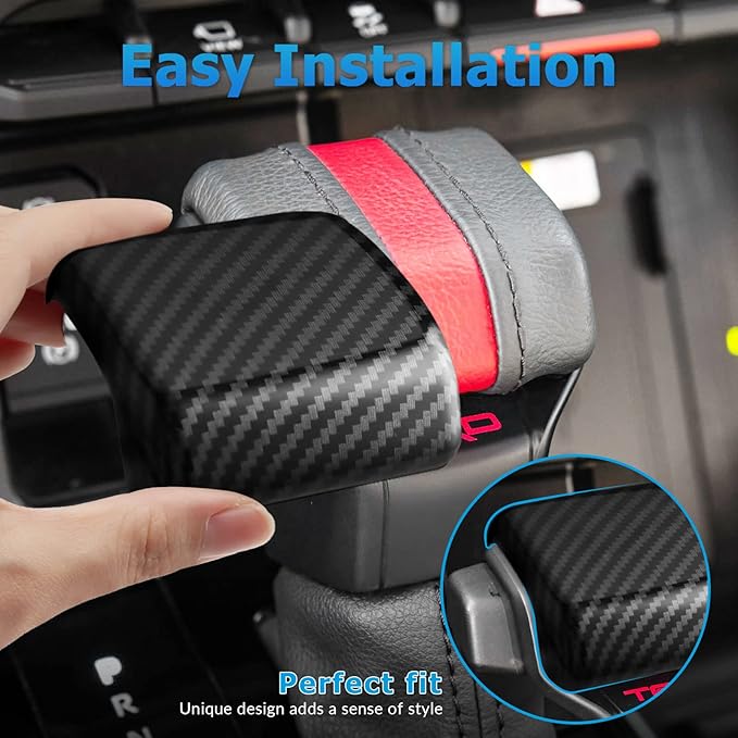 INTGET Gear Shift Knob Cover for 2022 2023 2024 2025 2026 Toyota Tundra Accessories Carbon Fiber Car Center Console Gear Shift Knob Trim Protector Gear Shifter Cover for Toyota Sequoia Accessories