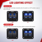 Nilight 16AWG LED Light Bar Wiring Harness Kit 12V On/Off 2 Gang Rocker Switch Panel Power Relay Blade Fuse 5Pin Toggle Switches for Cars Boat ATV Trucks-4 Leads