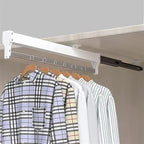 Pull Out Clothes Rail Extendable Pull Out Closet Rod - Wardrobe Pull-Out Trousers Rack, 35-60Cm Sliding Clothes Rail, Extenda