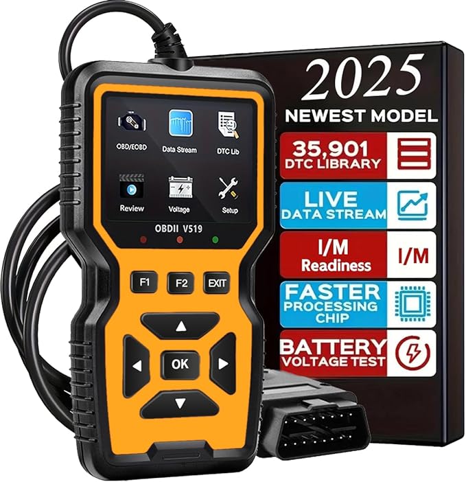 OBD2 Scanner Diagnostic Tool - Check Engine Light Code Reader, Reset Function, Data Stream, I/M Readiness, Full Features, Modes