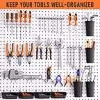 INCLY 280PCS Upgraded Pegboard Accessories Organizer Kit, Peg Board Hooks Assortment with Bins & Cups for Organizing Tools, F