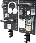 VIVO Steel Clamp-on Pegboard, 24 x 20 inch Magnetic Peg Board, Office Accessory Organizer, above or below Desk Placement, Bla