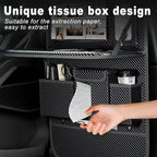 Car Seat Organizers,Multi-functional Back Seat Protectors, Storage Pouches, and Tray Holders (for Cars, Kids, Seat Back and Rear Seats) (Carbon Fiber, 2 Pcs)