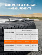 AstroAI Pencil Tire Pressure Gauge 2 Pack (10-75PSI, 10-120PSI ±2% Span), Valve Caps with Case, Stainless Steel Body, and Metal Made Nozzle 3 Measurements for Cars, Bikes, Vehicles, Pickups