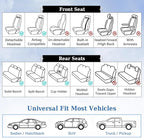 Coverado Car Seat Covers Full Set, Blue Car Seat Cover, Nappa Leather Seat Covers for Cars, Waterproof Car Seat Protector wit