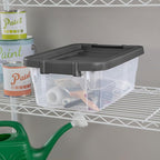 Sterilite 6-Pack Modular Stacker Box, Durable Clear Plastic Storage Bins with Latching Lids, 16 Quart - Stackable Organizing 