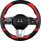 Iwantit® Premium Grip Steering Wheel Cover with Anti-Slip Rubber Ring, Made of Carbon Fiber & Breathable PU Leather, Universa