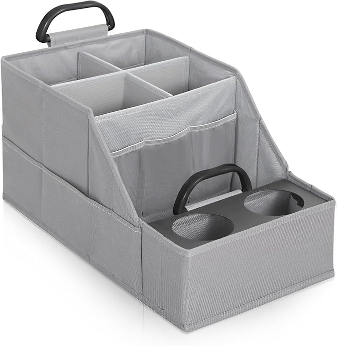 MULISOFT Car Seat Organizer- Backseat Car Organizer with 12 Storages Compartments and 2 Cup Holders, Organizers and Storage,