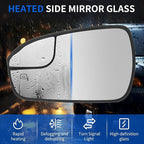 JINCHEN Driver Side Mirror Glass for 2013 2014 2015 2016 2017 2018 2019 2020 Fusion, Heated Mirror Glass With Backing Plate DS7Z17K707F