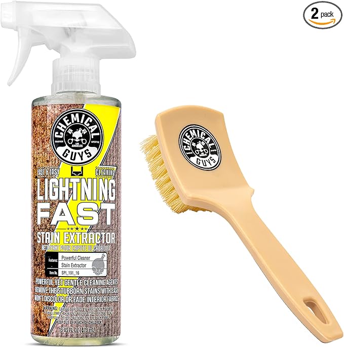 Chemical Guys SPI_191_16B Carpet & Upholstery Stain & Spot Remover Bundle - (1) 16 fl oz Lightning Fast Stain Extractor & (1)