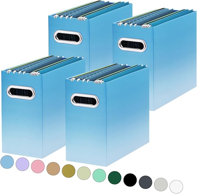 Oterri Cardboard File Organizer Box for Hanging File Folders Letter Size,File Box for Computer Desk,File Cabinet,Working Home
