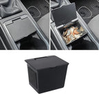 JKCOVER Center Console Coin Box Organizer Compatible with 2016-2020 2021 2022 2023 Toyota Tacoma Accessories Armrest Insert ABS Plastic Coin Holder Secondary Storage Box