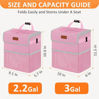 3 Gallons Car Trash Can with Lid, Car Trash Bag Bin Hanging Waterproof Automotive Garbage Cans Leak Proof Vehicle Trash Can Pink