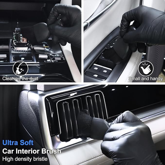 10PCS Car Detailing Cleaning Kit Interior Cleaner, Car Detailing Brushes, Car Duster, Car Cleaning Gel, Microfiber Cleaning C