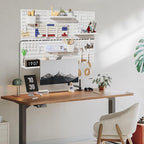 SHGJ&SOFT Peg Board Wall Organizer Panels, 50pcs - Includes 6 White Pegboards & Accessories, Plastic Pegboard for Home，Office