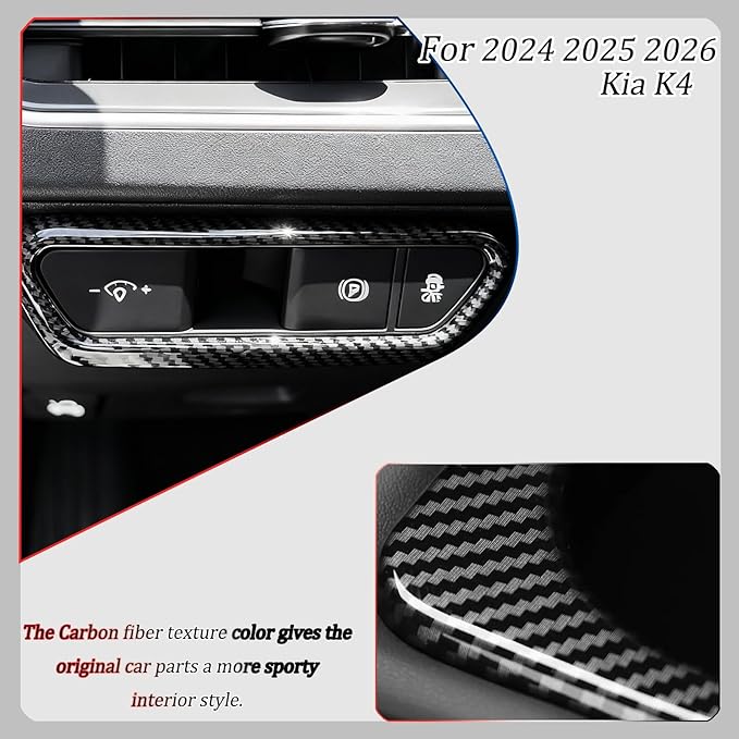 Front Lamp Adjustment Cover,for Kia k4 2024 2025 2026,Stylish Automobile Front Lamp Adjusting Trim Accessories - Carbon Fiber
