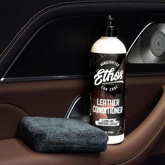 Ethos Car Leather Cleaner and Conditioner 16oz – Leather Seat Cleaner & Conditioner with UV Protection for Car Interior, Couc